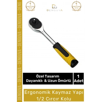 #CırcırKolu Sanayi Profesyonel Çelik Mekanik Lokma Anahtarı Ergonomik Kaymaz Yapı 1/2 Cırcır Kolu