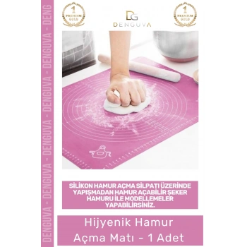 #HamurMatı Silikon Silpat Şeker Hamuru Hazırlama Örtüsü Kaymaz Ölçülü Yapışmaz 50x40cm Hamur Açma Matı