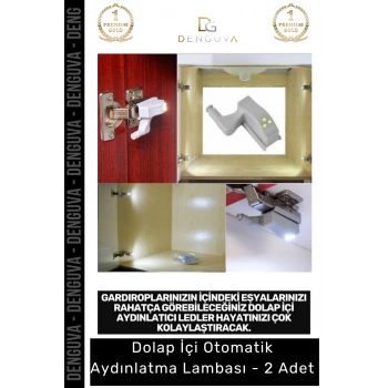 Özel Üretim Menteşe Üstü Dolap İçi LED Otomatik Sensörlü Gardırop Mutfak Aydınlatma Lambası - 2 Adet