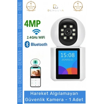 #GüvenlikKamerası Akıllı Ev 4MP Gece Görüşlü WiFi Hareket Sensörlü Bebek Uzaktan Erişim Güvenlik Kamerası - 1 Adet