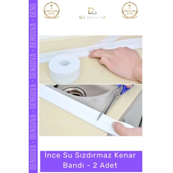 #Bant PVC Mutfak Banyo Tezgah Lavabo Küvet Kenar Koruyucu Su Sızdırmaz Kenar Bandı - 2 Adet