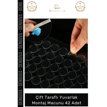 #Bant Nano Çift Taraflı Şeffaf Güçlü Yapışkanlı Akrilik Set TakÇıkar 42 Adet Montaj Macunu