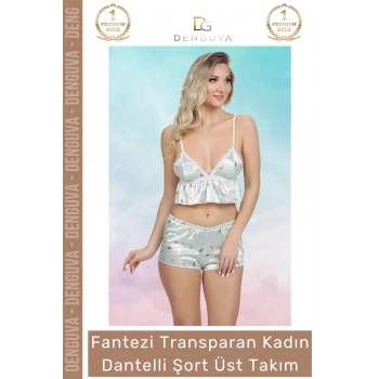 #FanteziŞort Dantel Detaylı Transparan Şık Yerli Tasarım Feminen Rahat Zarif Fantezi Şort Üst Takım