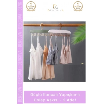 #Askı Mutfak Banyo Düzenleyici Organizer Delme Gerektirmeyen Kancalı Yapışkanlı Dolap Askısı - 2 Adet
