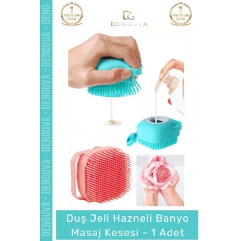#Kese Silikon Peeling Etkili Ergonomik Hijyenik Yumuşak Dokulu Duş Jeli Hazneli Banyo Masaj Kesesi - 1 Adet