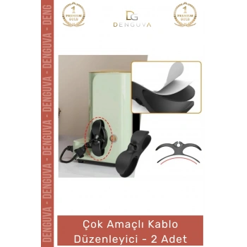#KabloDüzenleyici Mutfak Tezgah Küçük Ev Aletleri Airfryer Kahve Makinesi Siyah Kablo Düzenleyici - 2 Adet