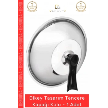 #KapakTutacağı Ergonomik Isıya Dayanıklı Siyah Mutfak Yedek Parça Dikey Tasarım Tencere Kapağı Kolu - 1 Adet
