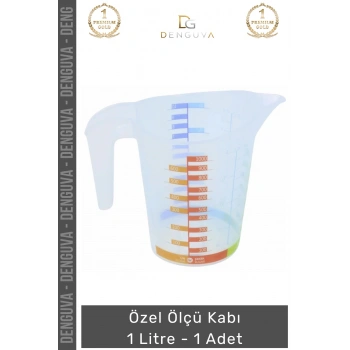 #ÖlçüKabı Hassas Mutfak Laboratuvar Ölçekli Gı Uyumlu Pratik Özel Ölçü Kabı 1 Litre - 1 Adet