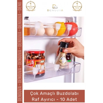 #RafAyırıcı Mutfak Düzenleyici Plastik Organizer Dolap İçi Pratik Set Buzdolabı Raf Ayırıcı - 10 Adet