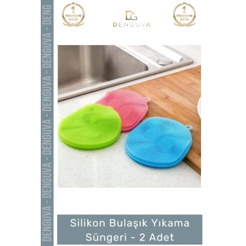 #BulaşıkSüngeri Hijyenik Dayanıklı Esnek Mutfak Temizleme Pratik Silikon Bulaşık Yıkama Süngeri - 2 Adet