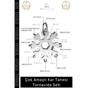 #Tornavida Çok Amaçlı Paslanmaz Çelik Kompakt Fonksiyonel Pratik Kar Tanesi Tornavida Seti 18 in 1