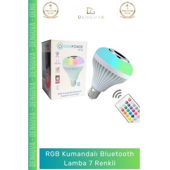 #Lamba Akıllı Hoparlör Ses Sistemi Ev Dekorasyon Aydınlatma RGB Kumandalı Bluetooth Lamba 7 Renkli - 1 Adet