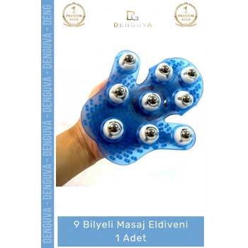 #MasajEldiveni Profesyonel Çelik Bilyeli Vücut Sıkılaştırıcı Masaj Eldiven 9 Bilyeli Massage Glove - 1 Adet