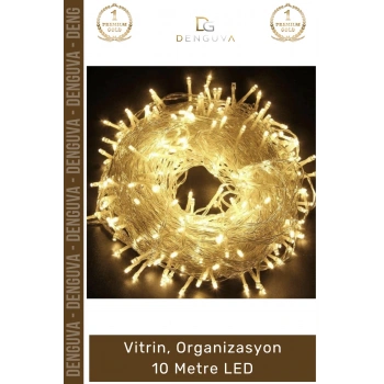 #Led Gün Işığı Dekoratif Sabit Yanan Aydınlatma Süsleme Vitrin Organizasyon 10 Metre Led