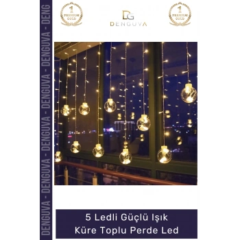#Led Dekoratif Ambiyans Aydınlatma Modern Şık 5 LEDli Güçlü Işık Küre Toplu Perde Led