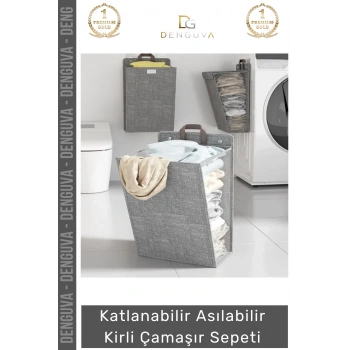 #ÇamaşırSepeti Modern Tasarım Yer Tasarrufu Sağlayan Şık Katlanabilir Asılabilir Kirli Çamaşır Sepeti