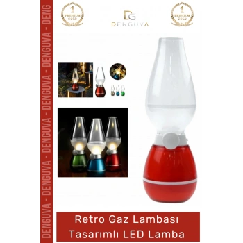 #LedLamba Nostaljik Şarjlı USB Üfleme Sensörlü Dimmerli Masa Retro Gaz Lambası Tasarımlı LED Lamba - 1 Adet