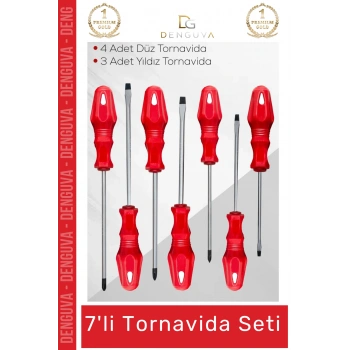 #TornavidaSeti Profesyonel Tamir Onarım Ergonomik Dayanıklı Çelik Takımı 4 Düz 3 Yıldız 7li Tornavida Seti