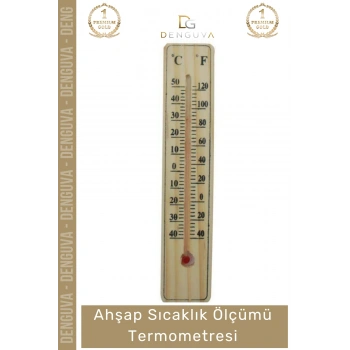 #Termometre Doğal Ahşap Hassas Analog İç Mekan Duvar Tipi Kaliteli Sıcaklık Ölçümü Termometresi 15cm - 1 Adet