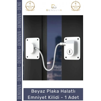 #EmniyetKilidi Çocuk Güvenlik Pencere Kapı Çelik Halatlı Balkon Koruma Beyaz Plaka Halatlı Emniyet Kilidi