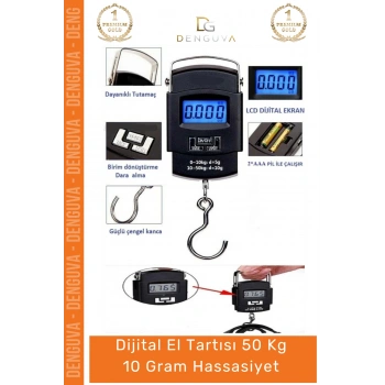 #Tartı Hassas Bagaj Bavul Mutfak LCD Dijital El Kantarı 50 Kg Terazi Tartı 10 Gr Hassasiyet