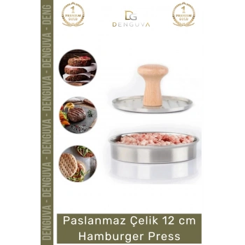 #KöfteKalıbı Paslanmaz Çelik Mutfak Köfte Basma Aparatı Restoran Şekillendirici 12 cm Hamburger Press