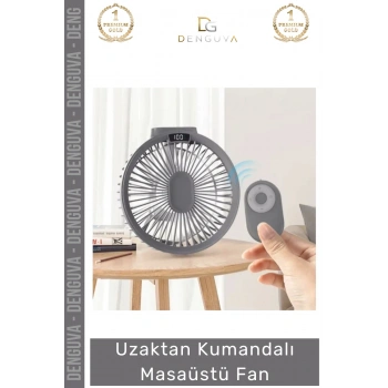 #Vantilatör LED Dijital Şarj Göstergeli Ultra Sessiz Gece Lambalı Uzaktan Kumandalı Masaüstü Fan