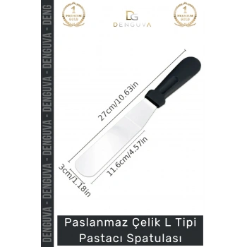 #HamurKalıbı Paslanmaz Çelik Profesyonel Pasta Süsleme Krema Düzeltme Ganaj L Tipi Pastacı Spatulası