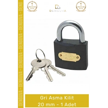 #AsmaKilit Dayanıklı Çelik Kompakt Güvenlikli Korozyon Önleyici Profesyonel Gri Asma Kilit 20 mm - 1 Adet