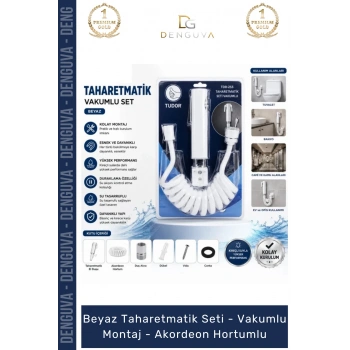 #Taharetmatik Beyaz Taharetmatik Seti Hijyenik Dayanıklı Tasarruf Vakumlu Montaj Akordeon Hortumlu
