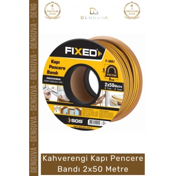 #YalıtımBandı Isı Ses Yalıtım Fitili Kahverengi Kauçuk Sünger İzolasyon Kapı Pencere Bandı 2 x 50 Metre