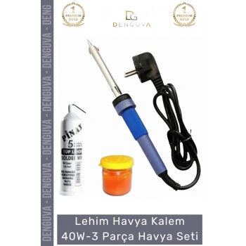 #HavyaSeti Profesyonel Elektronik Tamir Hızlı Isınan Kalem Lehimleme Havya 40 Watt 3 Parça Havya Seti