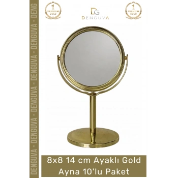 #Ayna Nişan Nikah Hediyelik Dekoratif Masa Üstü Organizasyon Ayaklı Gold Ayna 10lu Paket