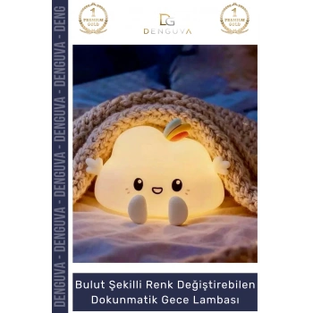 #GeceLambası Şarjlı Silikon RGB LED Bebek Çocuk Odası Modern Değiştirebilen Dokunmatik Gece Lambası