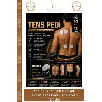 #TensPedi Profesyonel Fizik Tedavi Medikal Elektrot Yüksek İletkenlikli 40 Adet TENS Pedi 5×5 cm