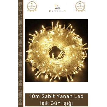 #LedIşık 10 Metre Dekoratif Sabit Yanan Sıcak Ambiyans Aydınlatma Kaliteli Ev Led Işık Gün Işığı