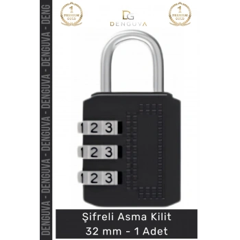 #AsmaKilit Güvenli Dayanıklı Çelik Gövde Pratik Koruma Sağlayan Uzun Ömürlü Şifreli Asma Kilit 32mm - 1 Adet
