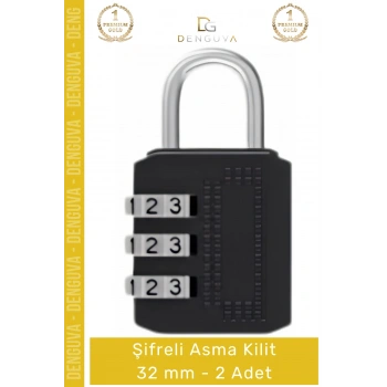 #AsmaKilit Güvenli Dayanıklı Çelik Gövde Pratik Koruma Sağlayan Uzun Ömürlü Şifreli Asma Kilit 32mm - 2 Adet