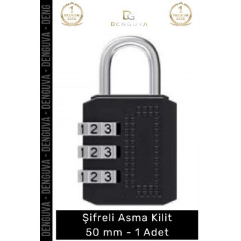 #AsmaKilit Dayanıklı Sertleştirilmiş Çelik Gövdeli Profesyonel Üstün Koruma Şifreli Asma Kilit 50mm - 1 Adet