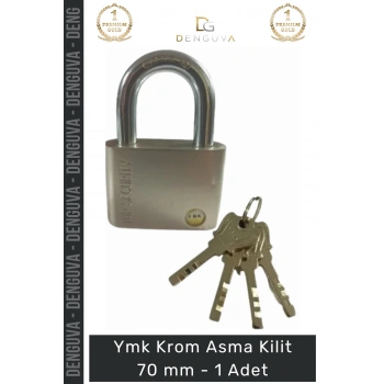 #AsmaKilit Ymk Ağır Hizmet Sertleştirilmiş Çelik Paslanmaz Güvenli Dış Mekan Krom Asma Kilit 70 mm - 1 Adet