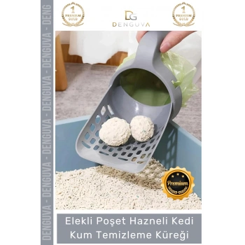 #KumTemizleme Hazneli Pratik Poşetli Hijyenik Dayanıklı Kaliteli Yeni Nesil Tasarım Kedi Kum Temizleme