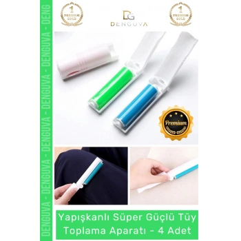 #TüyRulosu Yapışkanlı Yıkanabilir Silindir Kedi Köpek Koltuk Elbise Pratik Tüy Toz Toplama Rulosu - 4 Adet