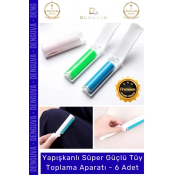 #TüyRulosu Yapışkanlı Yıkanabilir Silindir Kedi Köpek Koltuk Elbise Pratik Tüy Toz Toplama Rulosu - 6 Adet