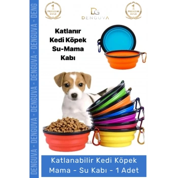 #SuKabı Katlanabilir Silikon Akordeon Kedi Köpek Seyahat Tipi Pratik Evcil Hayvan Mama Su Kabı - 1 Adet