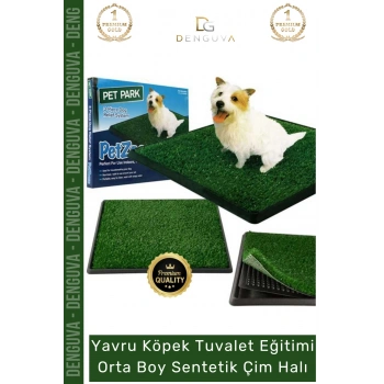 #KöpekEğitim Pet Park Mini Yavru Köpek Tuvalet Eğitim Seti Su Geçirmez Alt Hazneli Orta Boy Sentetik - 1 Adet