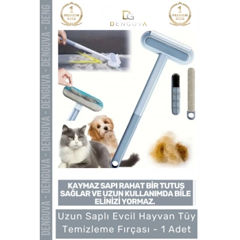 #TüyFırçası Uzun Saplı Evcil Hayvan Kedi Köpek Koltuk Halı Araba Mikrofiber Tüy Temizleme Fırçası - 1 Adet