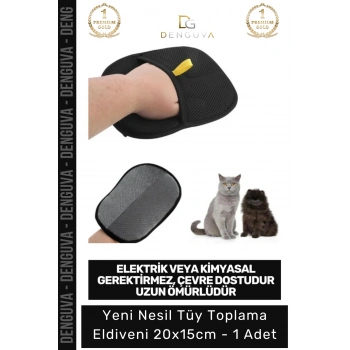 #TüyEldiveni Mikrofiber Çift Yönlü Ergonomik Evcil Hayvan Kedi Köpek Toz Tüy Toplama Eldiveni 20x15 cm - 1 Adet