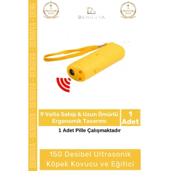 #KöpekKovucu Pilli 9 Volt 150 Desibel Caydırıcı Kovucu Portatif El Fenerli Ultrasonik Köpek Uzaklaştırıcı Eğitici - 1 Adet