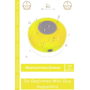 #Hoparlör Su Geçirmez Bluetooth Mikrofonlu Vantuzlu Şarjlı Taşınabilir Duş Kamp Sahil Hoparlörü