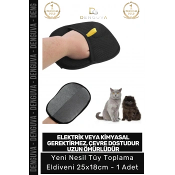 #TüyEldiveni Yeni Nesil Mikrofiber Kedi Köpek Evcil Hayvan Pratik Temizleme Toz Tüy Toplama Eldiveni 25x18cm - 1 Adet